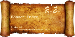 Rammer Endre névjegykártya